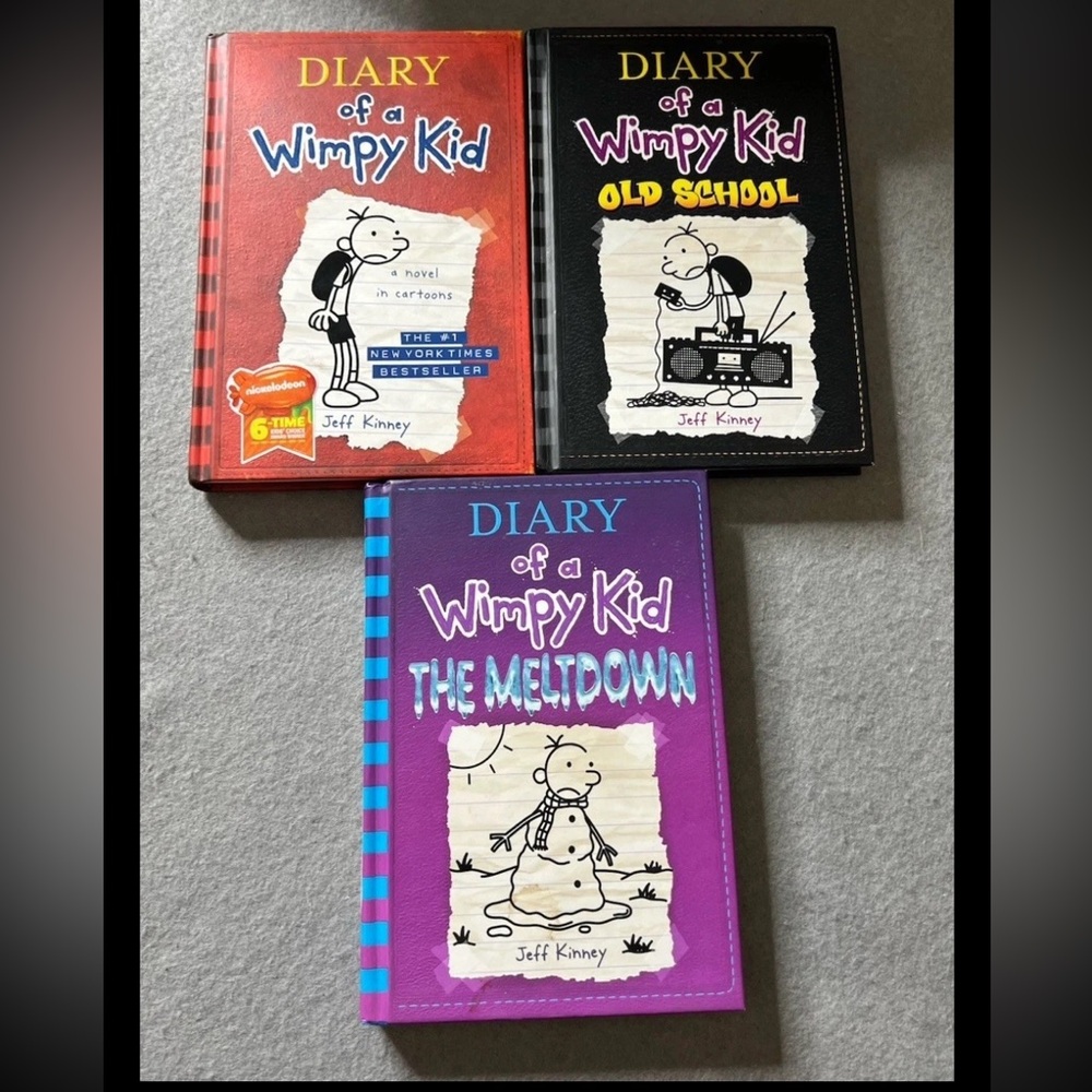 Diary Of A Wimpy Kid Lot 3 Books # 1, 10, 13 Hardcover Kinney 2007 Children Fict